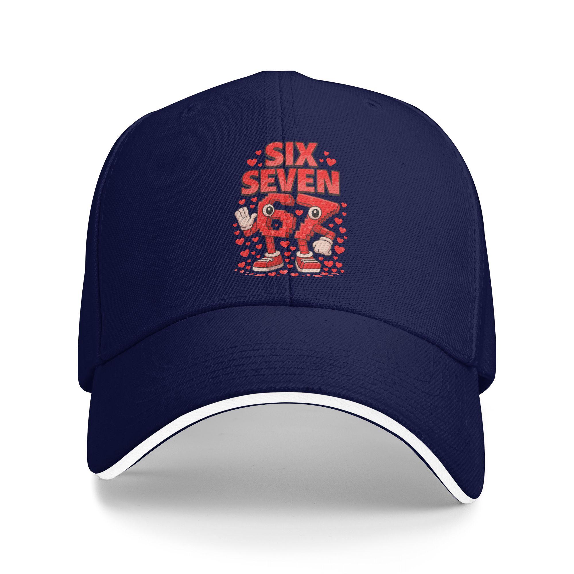 

Meme 67 Six Seven 6 7 Valentine Heart Casual Baseball Cap Summer Trucker Hat Outdoor Snapback Cap Men Streetwear Baseball Caps One Size темно-синий