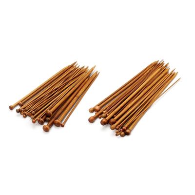 36Pcs Bamboo Crochet Needle 25/35cm Single Pointed Round Bead Knitted Needles for DIy Sweater Needlework Tool Supplies