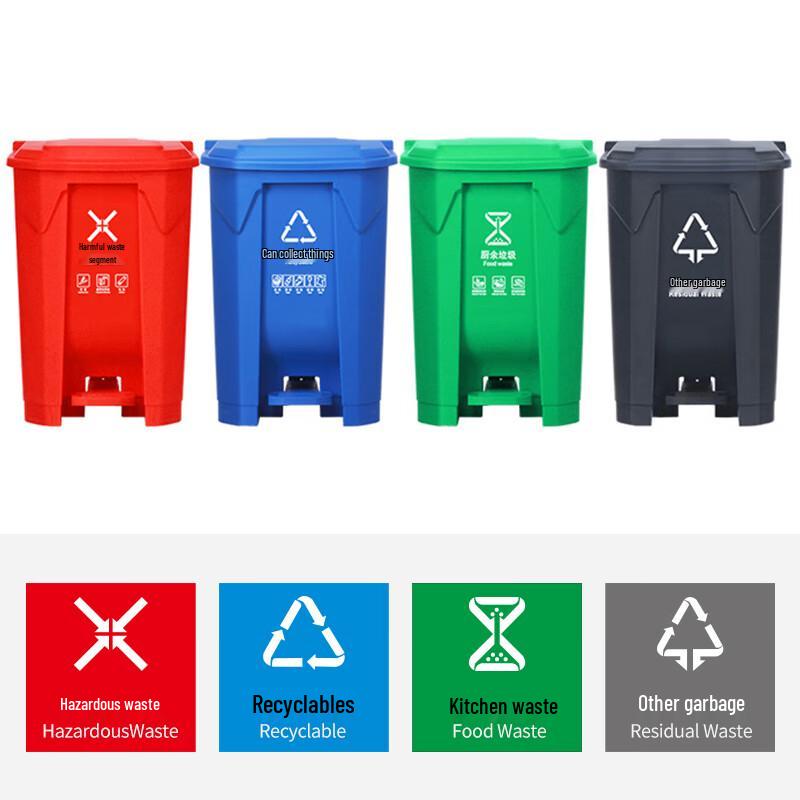 Kelibang Outdoor Foot Pedal Recycling Trash Can