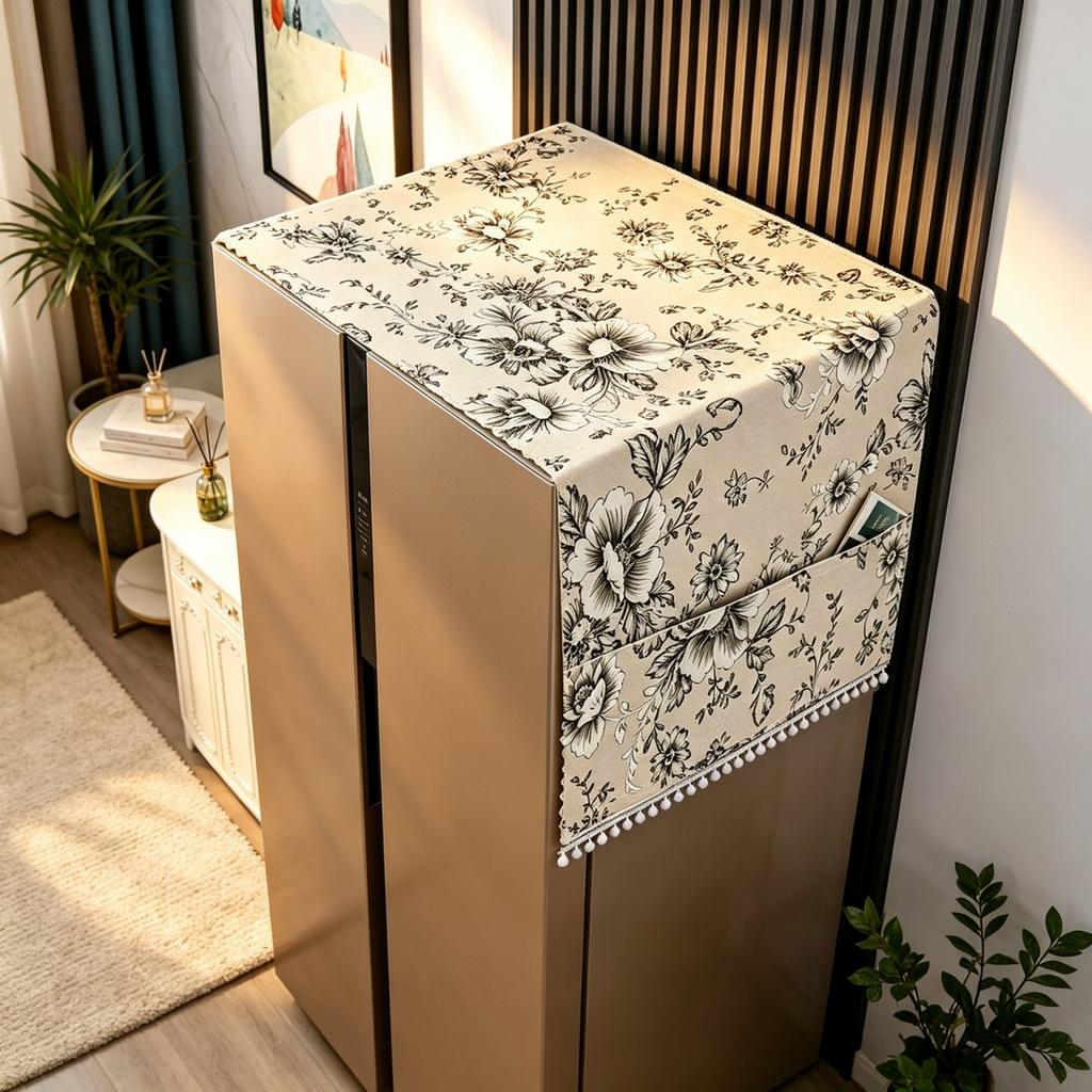 70X170cm Cotton Linen Multi Functional Refrigerator Dust Cover