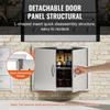 BBQ Access Door, 787x609 Mm Double Outdoor Kitchen Door, Stainless Steel Flush Mount Door, Double Wall Vertical Door with Handles and Hooks, for BBQ
