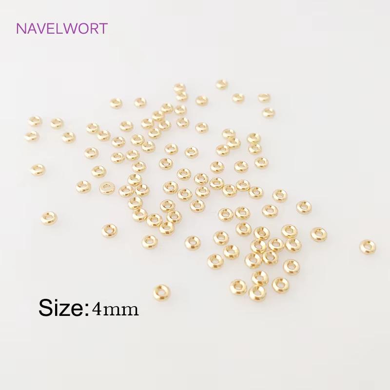 

10/20/30pcs wholesale Spacer Flat Beads Accessories, 18K Gold Plated Separators for Beads Bracelet Necklaces DIY Parts Findings 10 pieces