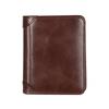 Men's Slim RFID Blocking Genuine Leather Wallet with Integrated ID Card Holder - Top-Grain Leather Compact Bifold Design
