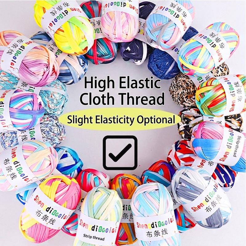 High Elastic Cloth Thread With Multiple Assorted Colors And Slight Elasticity For Diy Knitting Crochet Handmade Craft Projects