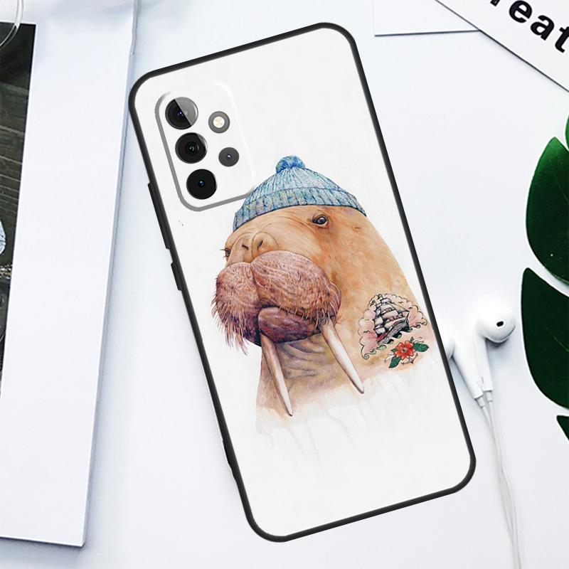 

Cute Walrus For Samsung Galaxy A55 A54 A35 A15 A34 A14 A53 A33 A13 A05 A06 A16 A22 A32 A52 Phone Case Samsung A51 4G