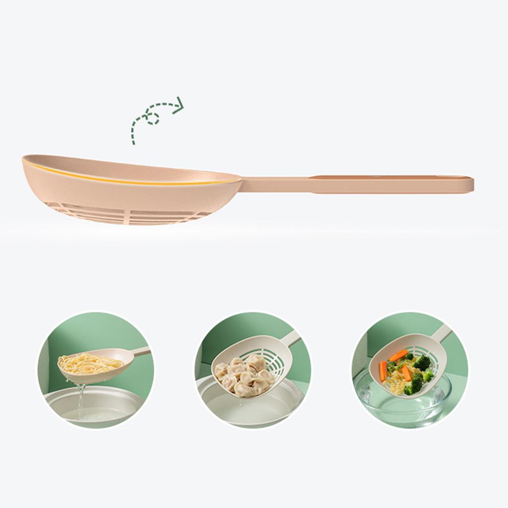 Nylon Skimmer Spoon Professional Food Grade Heat Resistance Draining Large Capacity Strainer Spoon for Kitchen