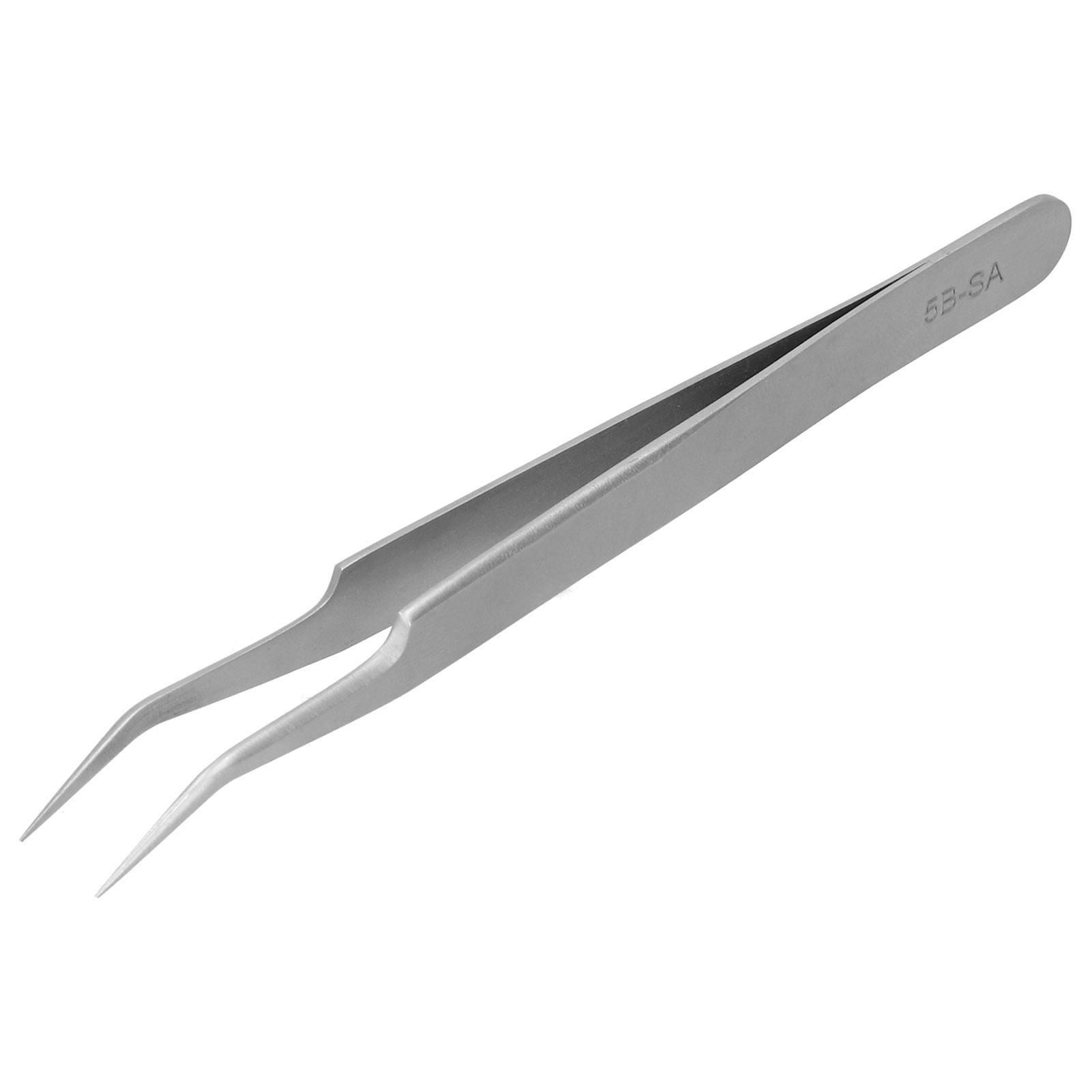

Stainless Steel Eyelash Extensions Tweezers High Accuracy Tweezers Tools for Nail Art(Curved Head 5BSA )