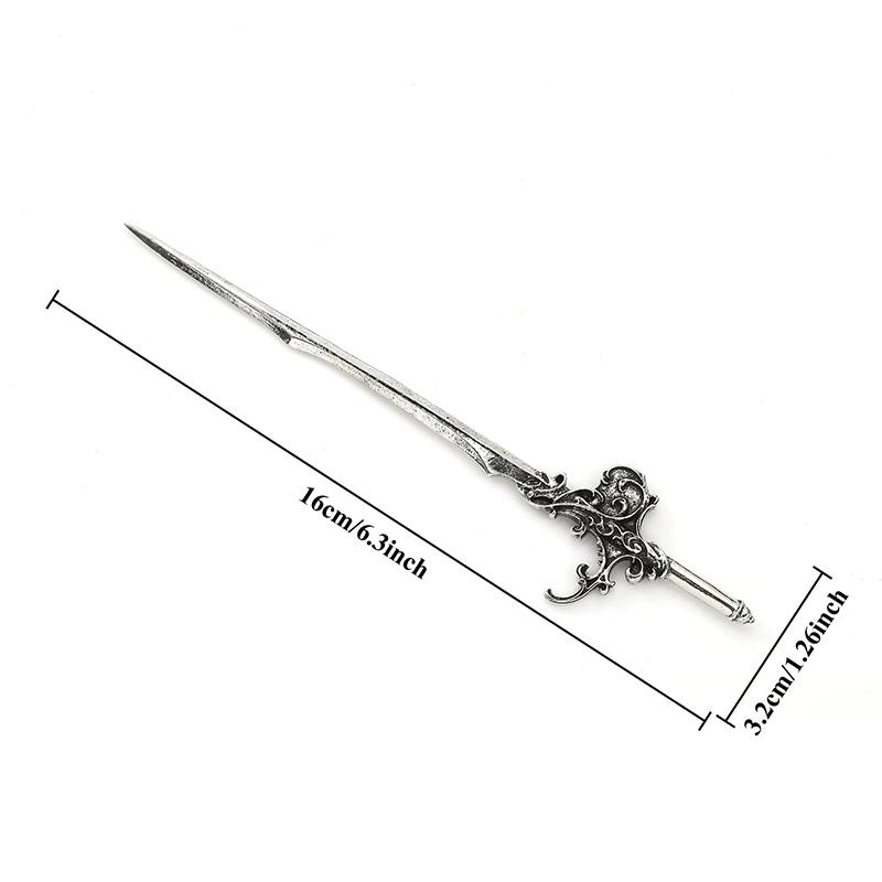 Retro Viking Wave Sword Hairpin Unisex Rose Crown Sun Moon Sword Hair Stick Unique Hair Accessories Norwegian Style Party Gift
