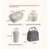 High-capacity Lunch Box Portable Wheat Stalk Students Office Worker Bento Box Microwave Oven Lunch Box with Tableware Soup Bowl