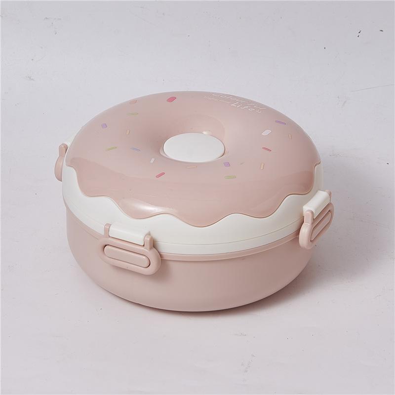 

Donut Shaped Stainless Steel Lunch Box 304 Bento Box with Compartments for Kids School Food Sushi Container for Girls 3&800ml&1 рожевий