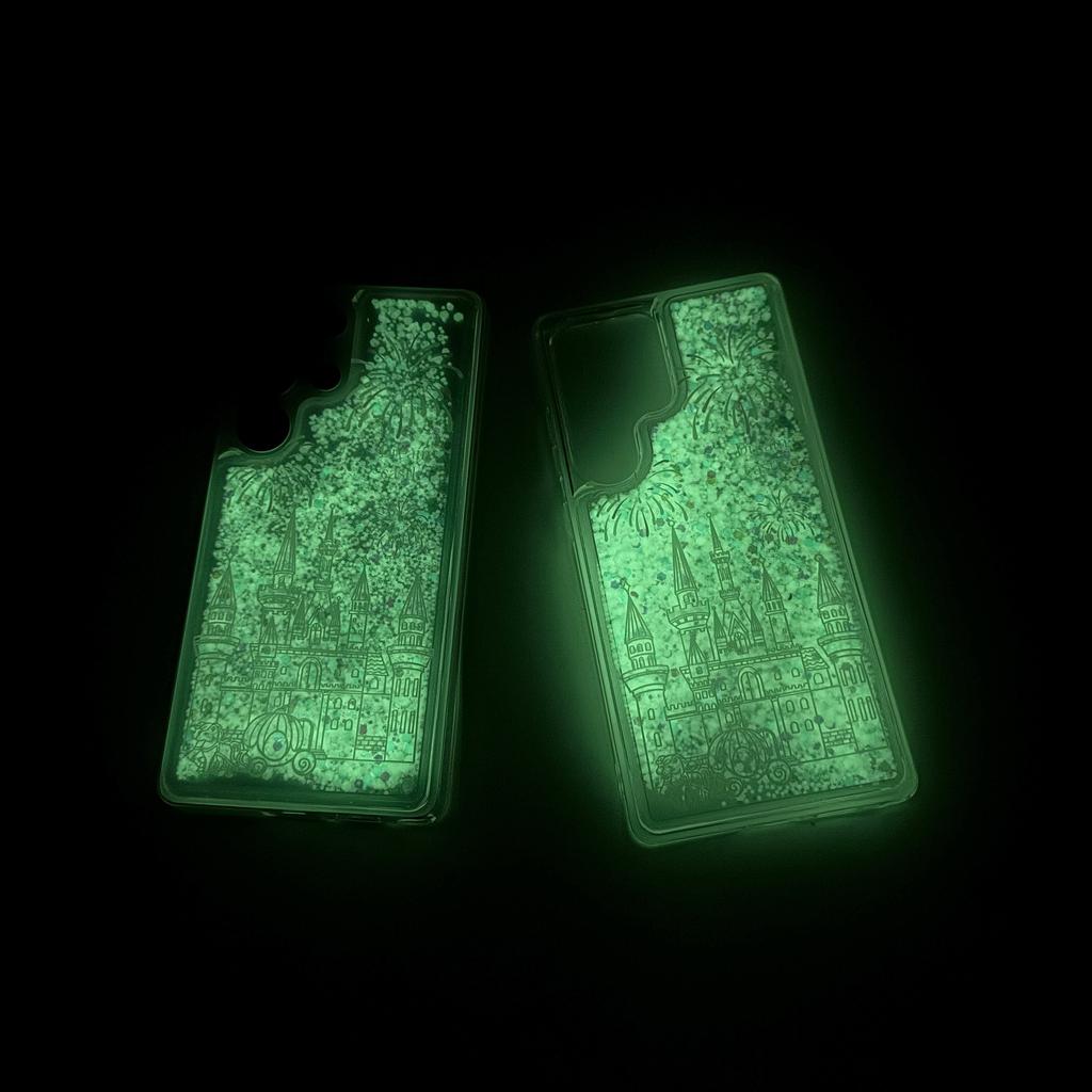 Y2K Castle Noctilucent Quicksand Glitter Case For Samsung Galaxy S25ultra S22 S23 S24 Ultra S25 Plus Transparent Silicone Cover