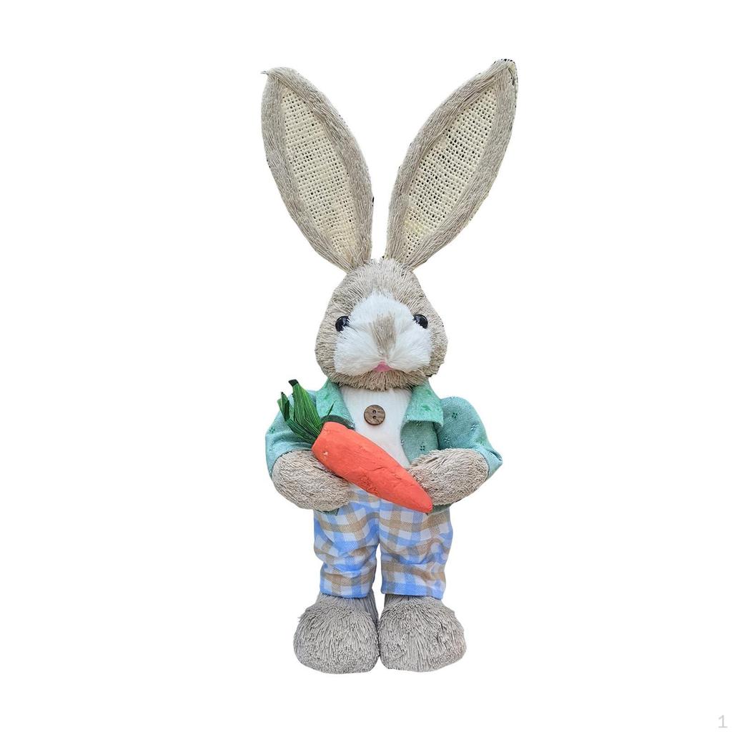 Easter Bunny Figurine Statue Cartoon Souvenir Party Decoration Handicraft 35cm for Garden