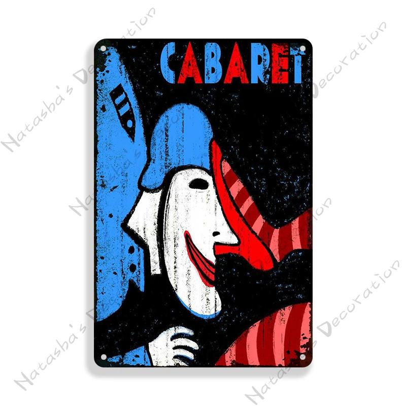 Cabaret Poster Music Movie Metal Sign Decorative Plate Home Restaurant Bar Club Wall Decor Vintage Metal Poster Industrial Decor