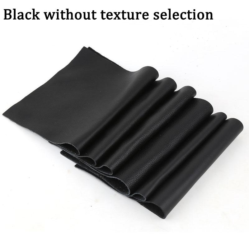 Black top layer cowhide, genuine leather, drop grain lychee grain fine grain plain weave soft cowhide, handmade DIY leather bag, 15x20cm each чёрный