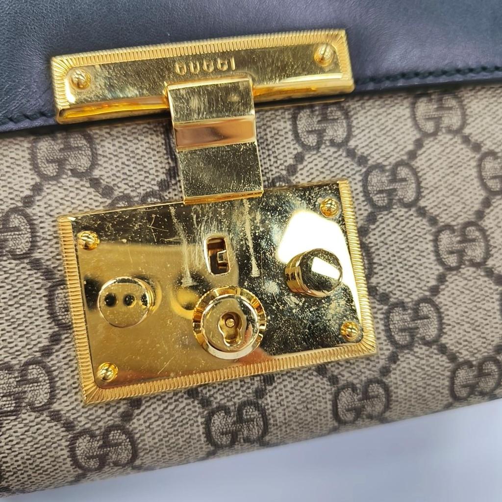 [Pre-Owned] Padlock Moonlight Treasure Box Series Metal Lock Logo Canvas And Leather Crossbody Bag Small - Very Good #1QEL3AF