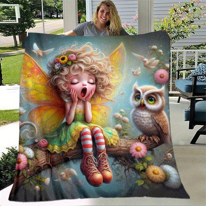 1pc Eagle Printing Lightweight Flannel Blanket, Comfortable and Warm Blanket, for Camping Sofa Bed and Couch Office, In All Seasons