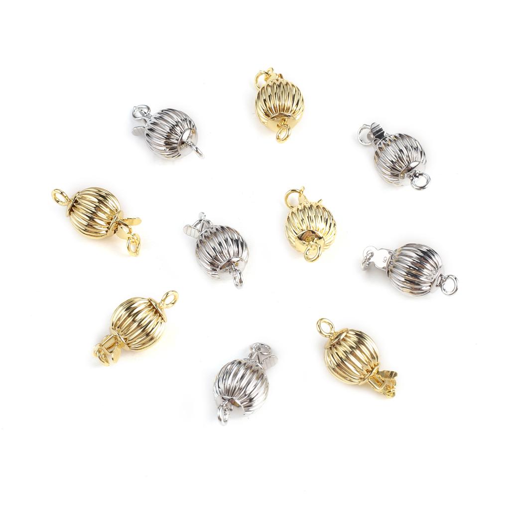 3Pcs Pumpkin-Shaped Clasps For Necklace Bracelet Brass Buckle Hooks Connector For DIY Jewelry Making Accessories