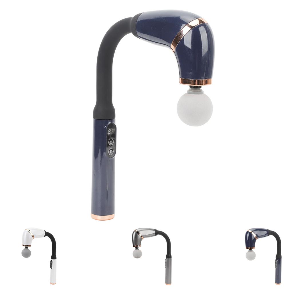 Massage Gun with Extension Handle U Shaped Deep Tissue 4 Massage Heads 6 Speed Levels Percussion Mas