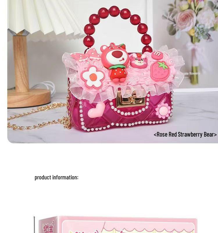 DIY Handmade Internet Celebrity Girl Crossbody Bag - Children's Day Gift with Cream Glue Handbag Material Kit