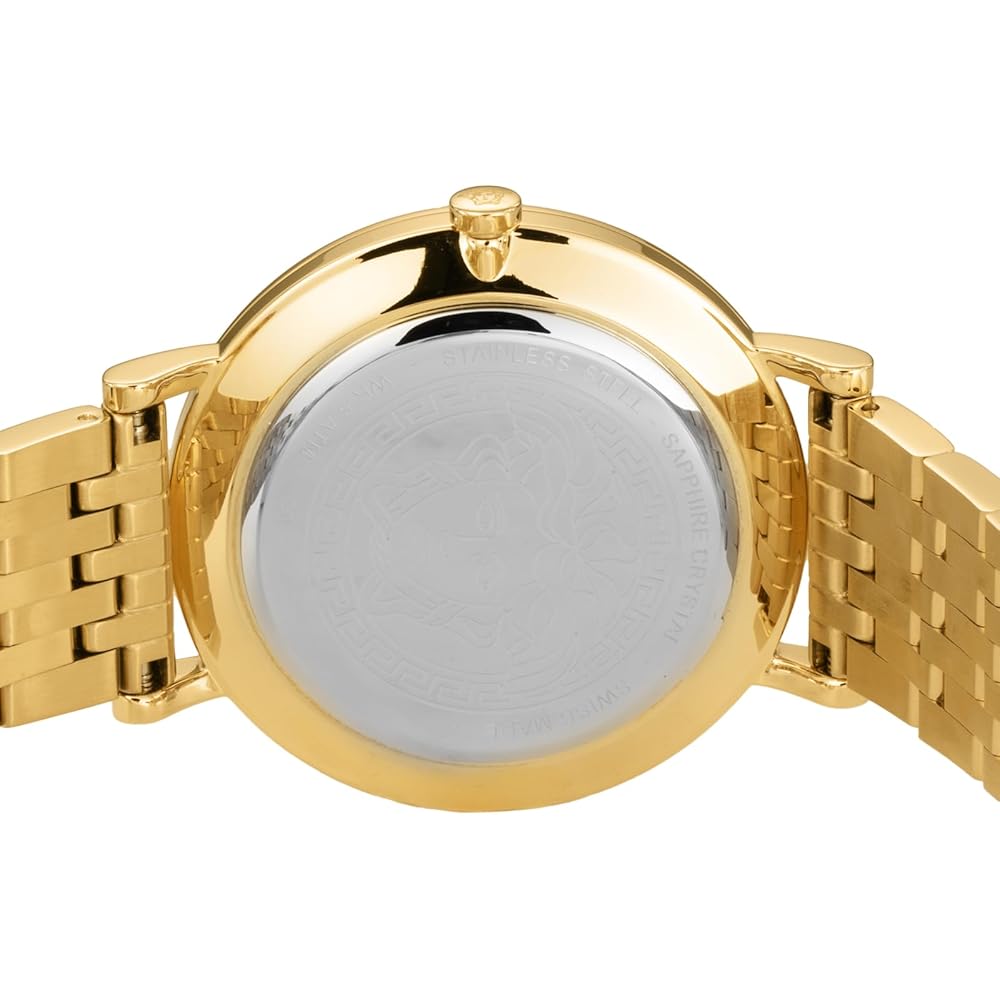 VERSACE Men's Eternal Watch, VENCA0524, Quartz Movement, Water Resistant, Sapphire Crystal, Yellow Gold Dial, Stainless Steel [Parallel Import]