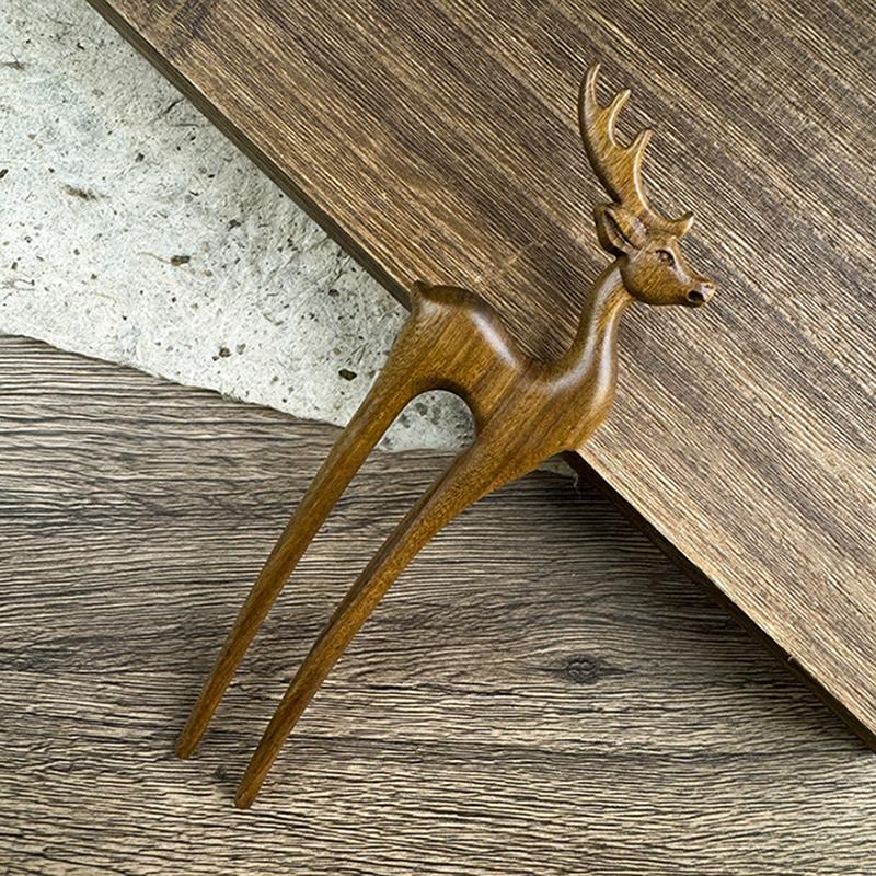 Chińskie sandałowe patyczki do włosów widelce styl retro ręcznie rzeźbione spinki do włosów kwiat zwierzę wzory styl pałeczek kobiety