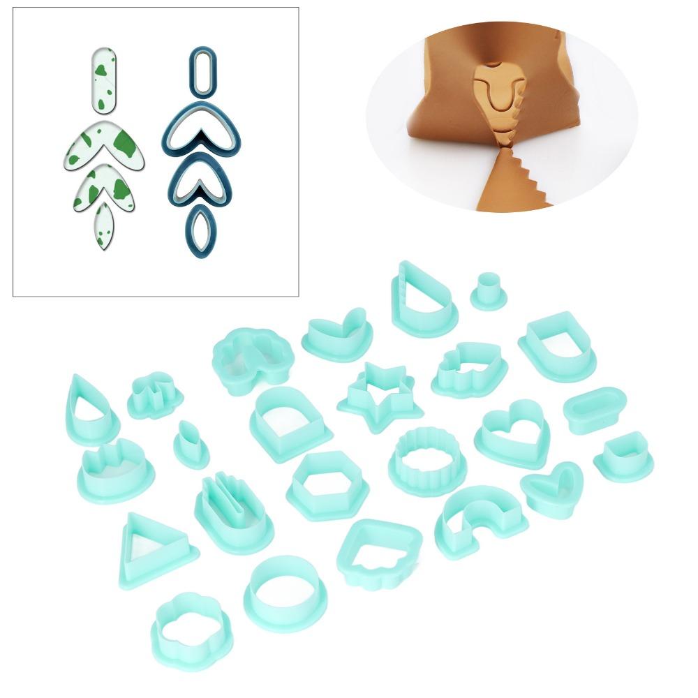 24pcs Green Clay Earring Cutters Various Shapes Boho Clay Cutters  Earrings Making