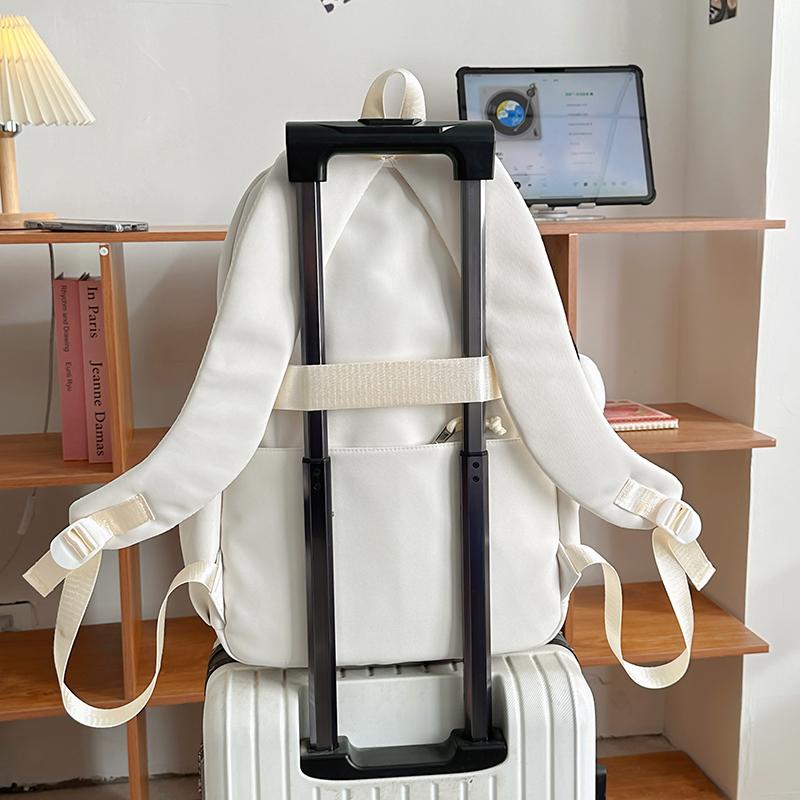 Women's Solid Color Backpack Student Schoolbag Outdoor Small Backpack