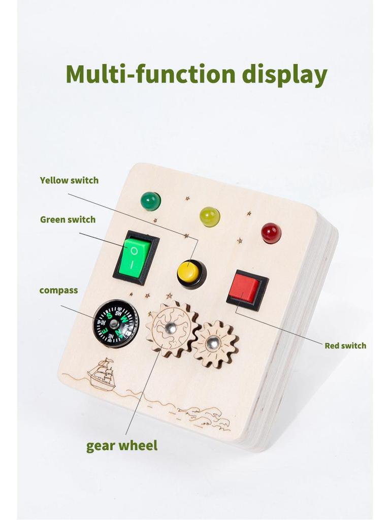Montessori LED Circuit Board Wooden Busy Toy for Early Education