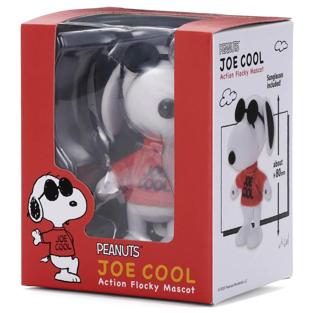 Takara Tomy Arts Peanuts Action Beflocktes Maskottchen Snoopy Plüsch ca. 8 cm groß (Joe Cool) Spielzeug,