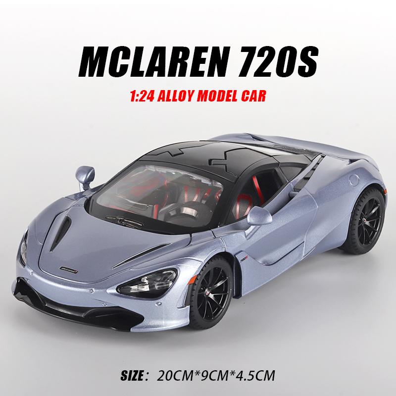 

1/24 масштаб McLaren 720S сплав модель спортивный автомобиль литой металл игрушечный автомобиль серия коллекция имитация звук и свет игрушечный автомобиль мода украшения мальчик подарок серебряный