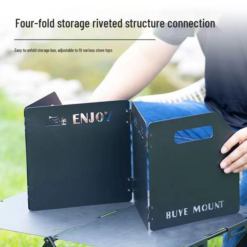 Portable Folding Camping Stove Windscreen Windproof Shield Cover