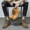 Fashion Outdoor Male Motocross Boots All-match Fashion Mens High Top Sneakers Men Lace-Up Men's Shoe Genuine Leather Fashion Ankle Boots