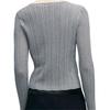 Karl Lagerfeld French Elegant Daily Office Commuting Dating Outfit Light Luxury Texture Knit Sweater Women tops Gray K26L2203