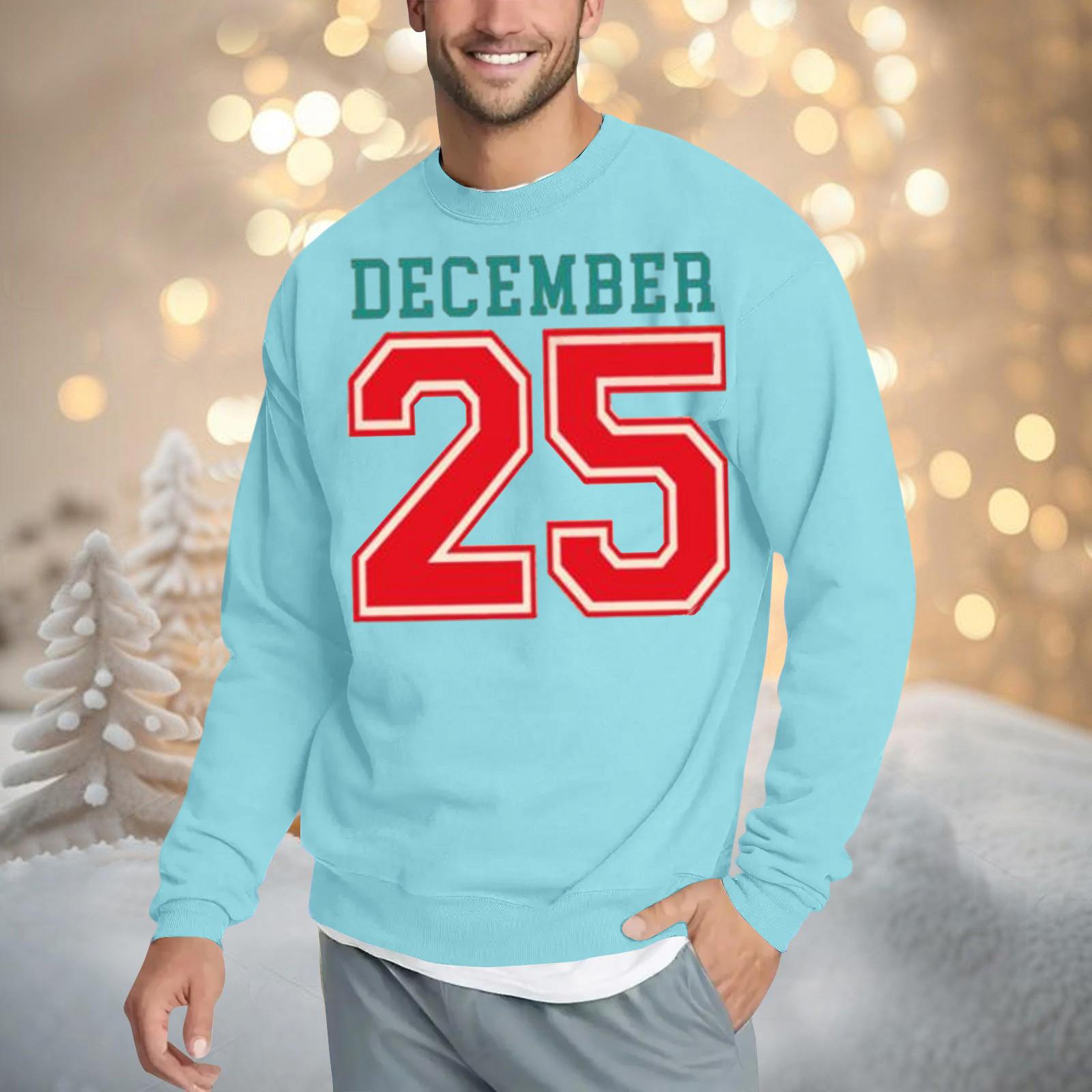 

Мужской свитшот свободного кроя с круглым вырезом и рождественским принтом L