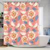 Beautiful Floral Shower Curtain Pink Blue White Flowers Bath Decor Waterproof Polyester Fabric Bathroom Accessories