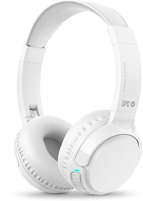 SPC HERON 2 STUDIO – Casque Sans Fil Bluetooth, 50h Batterie, Double Connexion Simultanée, Microphone Et Plastique Recyclé - Blanc