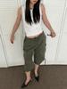 Lige Cargo Half Pants Khaki