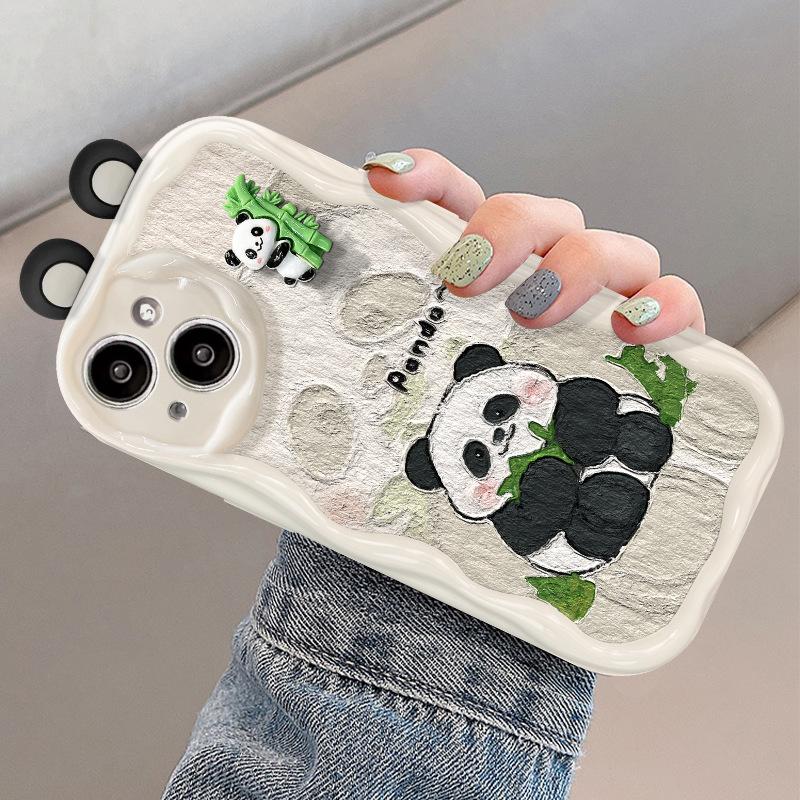 Použitelné pro pouzdro na mobilní telefon Apple 14promax IPhone 13 Roztomilá bambusová panda 12mini Silikonový měkký obal Odolný proti pádu