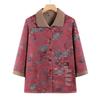Elderly Women's Retro Floral 3/4 Sleeve Top