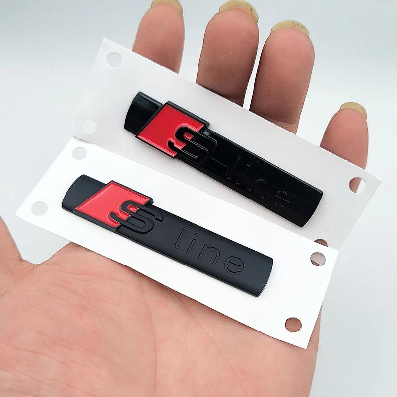 2pcs 3D ABS Sline Logo S Line Emblem Car Fender Badge For B A1 A2 A3 A4 A5 A6 A7 A8 Q2 Q5 Q7 Q3 TT S Line Sticker Accrssorie
