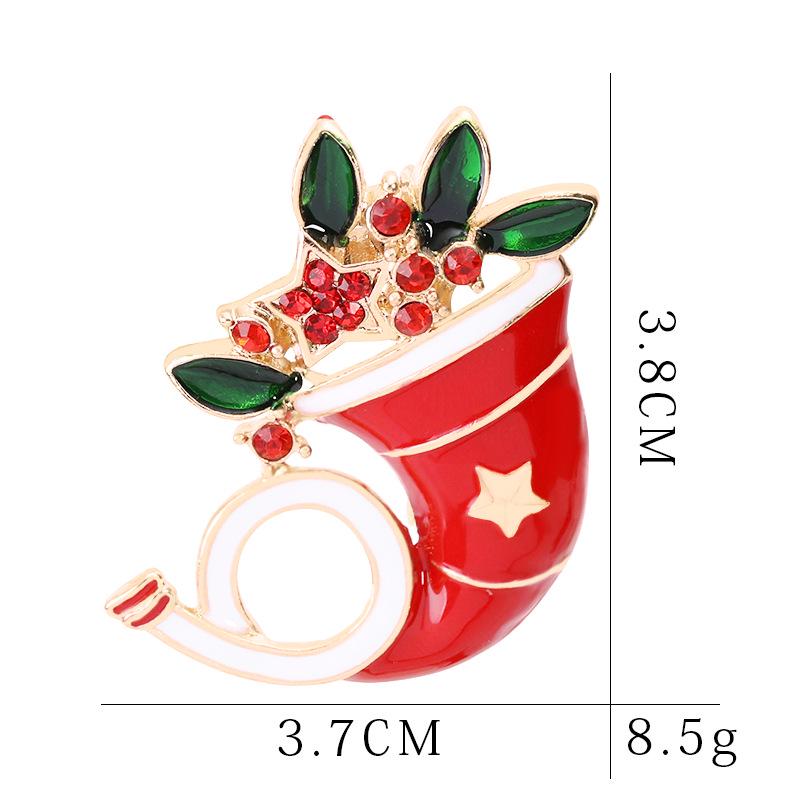 Versatile Cartoon Christmas Tree Brooch with Alloy & Diamonds for Halloween & Christmas