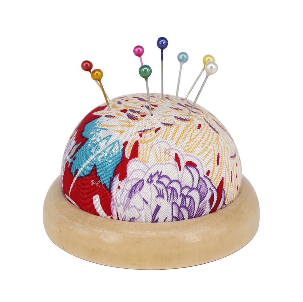 

Random Color Wood Stand Cloth Needle Pin Cushion Sewing Supplies Embroidery DIY Handcraft Needle Storage Pincushions
