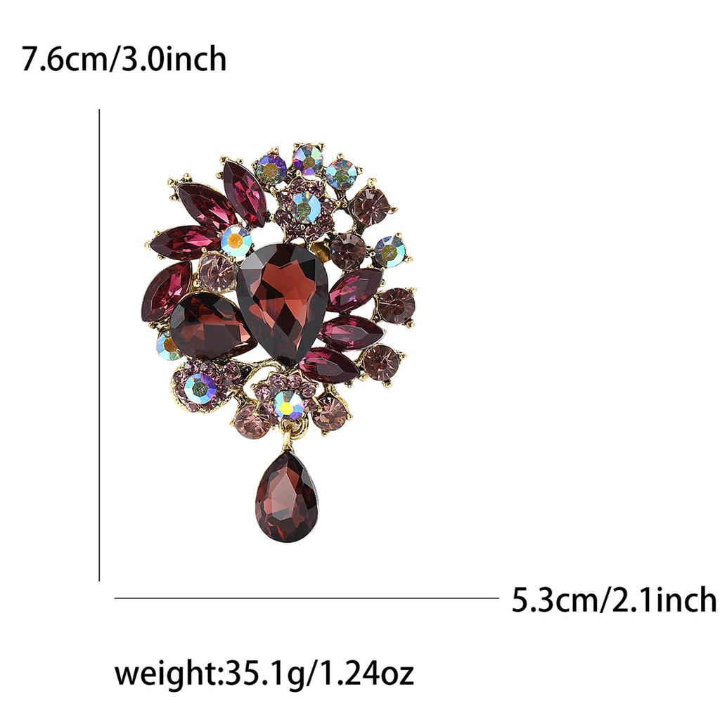Elegant Rhinestone Alloy Brooch - Versatile Medium-Sized Corsage Pin for Women's Fashion