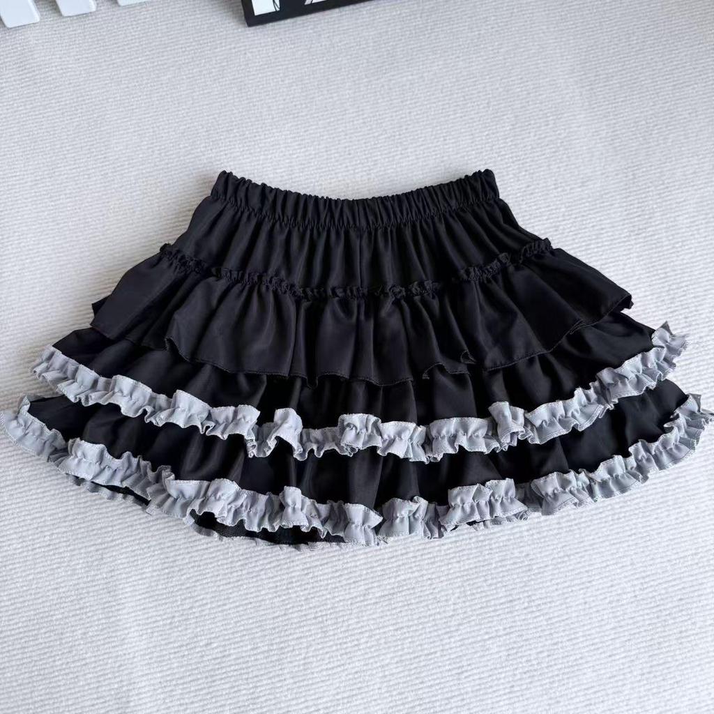 Ruffled Hem Mini Skirt: Summer Fluffy A-line for Petite Girls, Anti-exposure, High Waist Slimming Style
