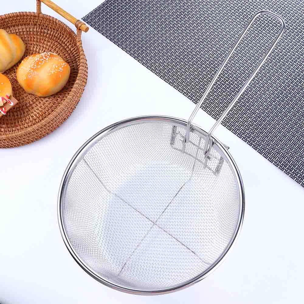 Mesh Net with Handle Deep Frying Stainless Steel Filter Food Colander Fry Basket Cooking Tools