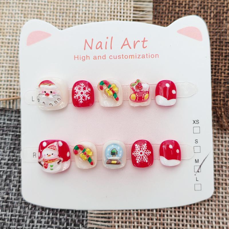 Children's Christmas Snowman Nail Stickers - Winter Design for Ages 3-12
