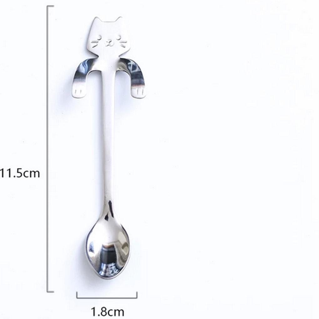 Cute Cat Coffee Spoon Stainless Steel Tea Ice Cream Spoon Teaspoon Xmas Gifts