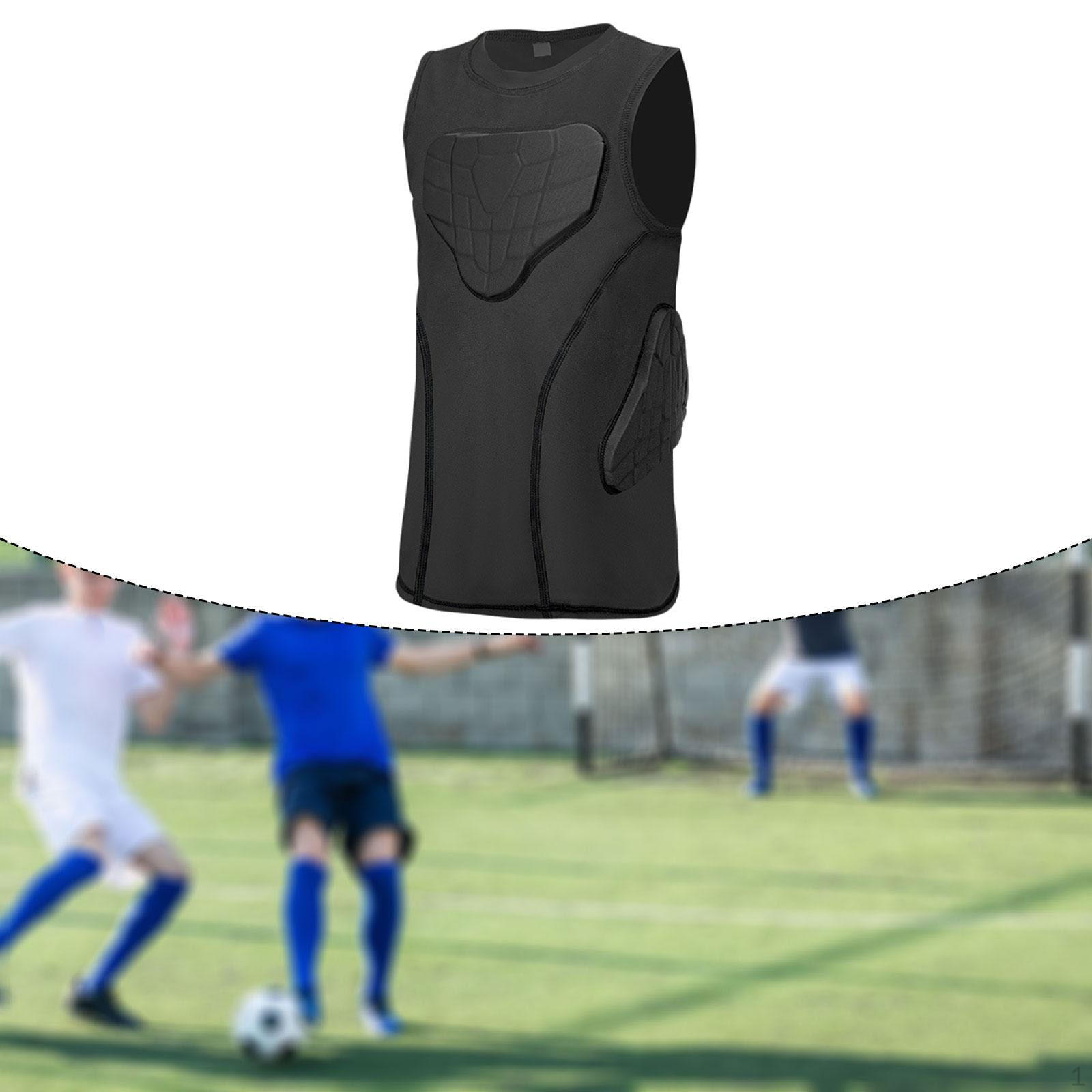 

Football Rib Protector Vest Chest Pad Compression Shirt Training Top for Softball L