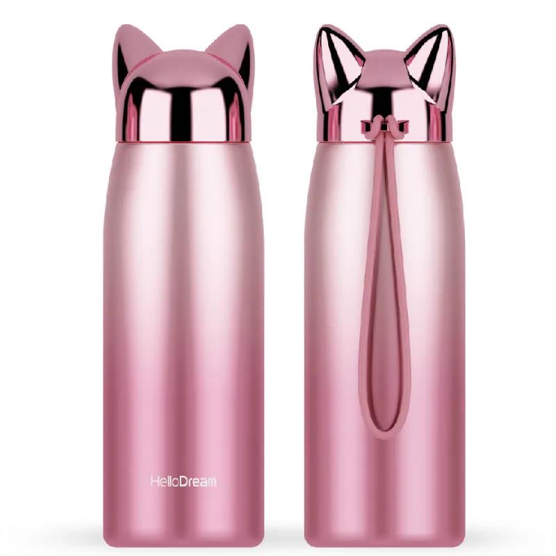 320ml Thermos Bottle Stainless Steel Vacuum Flasks Cute Cat Ear Thermal Cup Portable Travel Outdoor Mug for Coffee Tea Milk