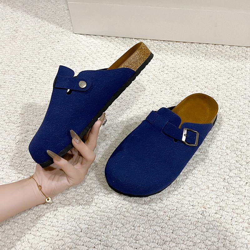 New Women Clogs Women Cork Suede Mules Slipper Classic Cork Antislip Outdoor Slippers with Arch Support Zapatos Mujer